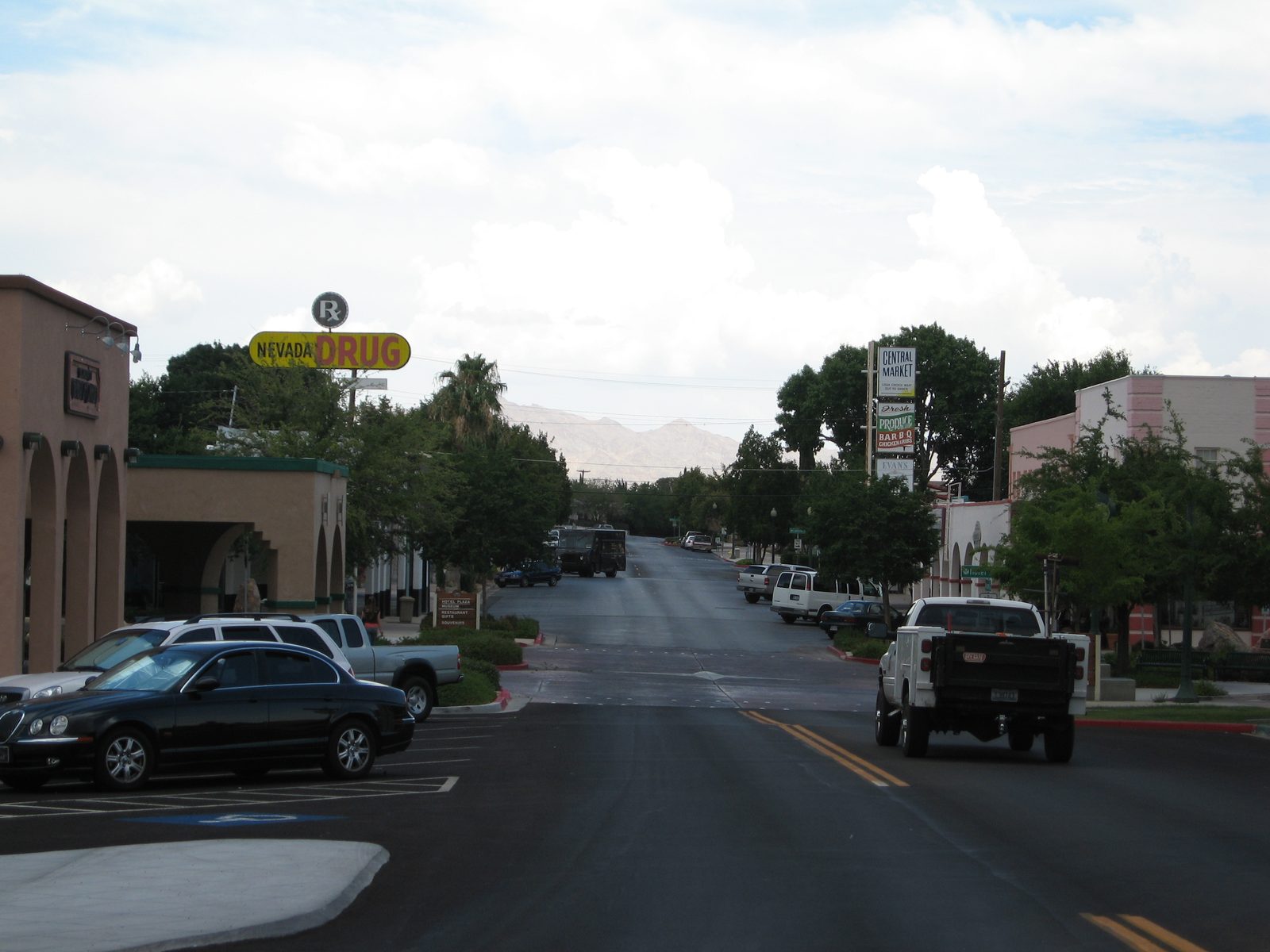 Small storefronts in a historic Las Vegas Valley downtown